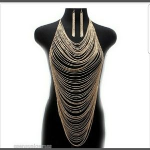Body chain and earrings