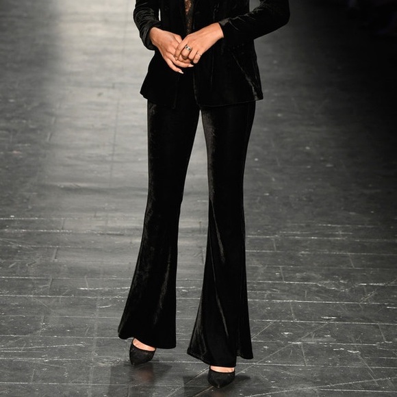 NWOT Crown & Ivy Velvet high waist flare pants - Picture 7 of 7