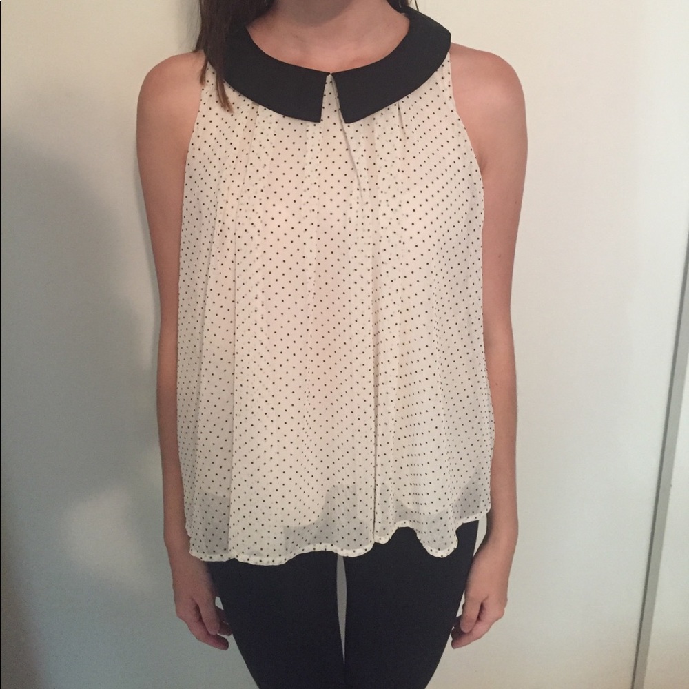 Collared Shirt with Polka Dots