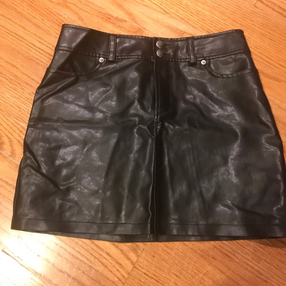 New Express faux leather skirt.