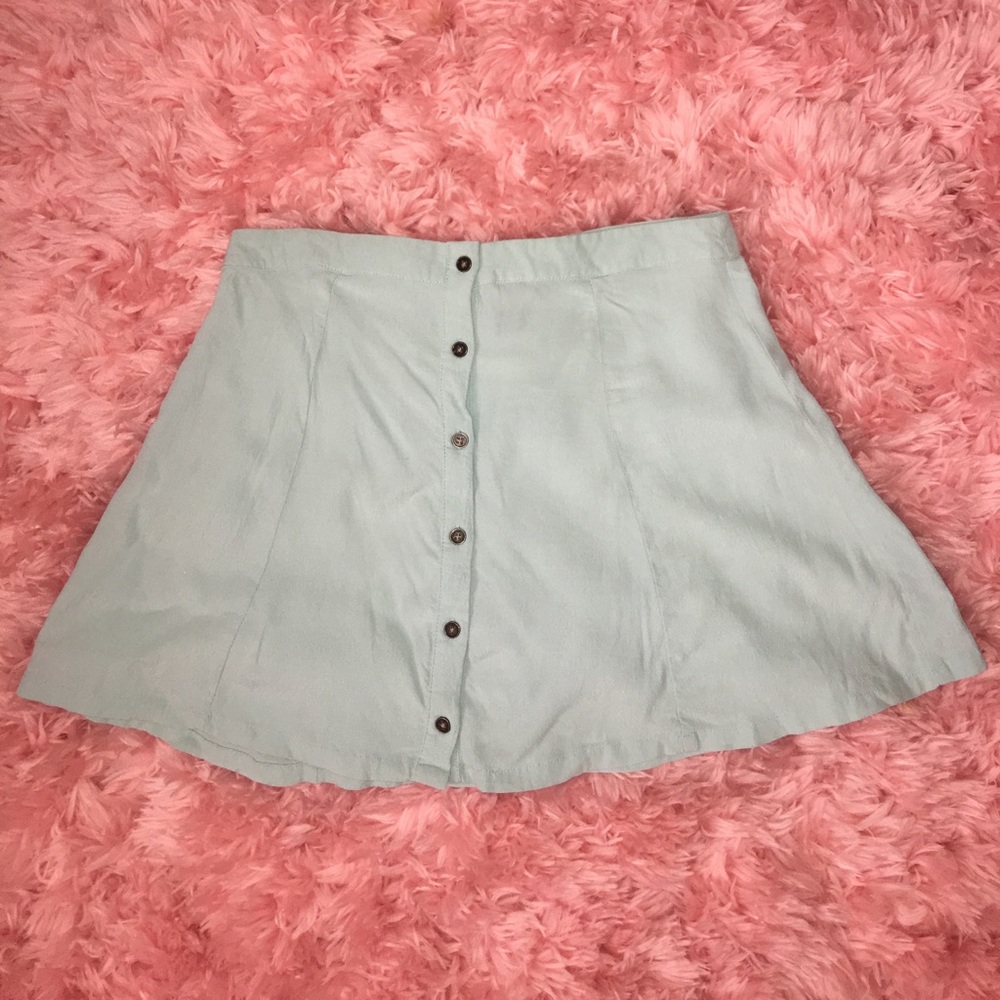 Light blue button up skirt