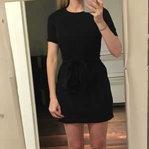 Black mini dress with tie