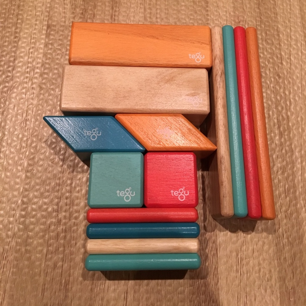 Tegu magnetic wooden blocks 14 piece set