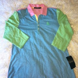 NWT Ralph Lauren 80s inspired color block dress