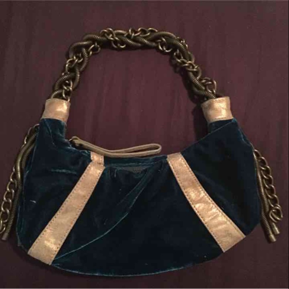 Steve Madden deep teal velvet small purse