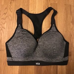 Victoria's Secret Sport Bra 32D Gray and Black