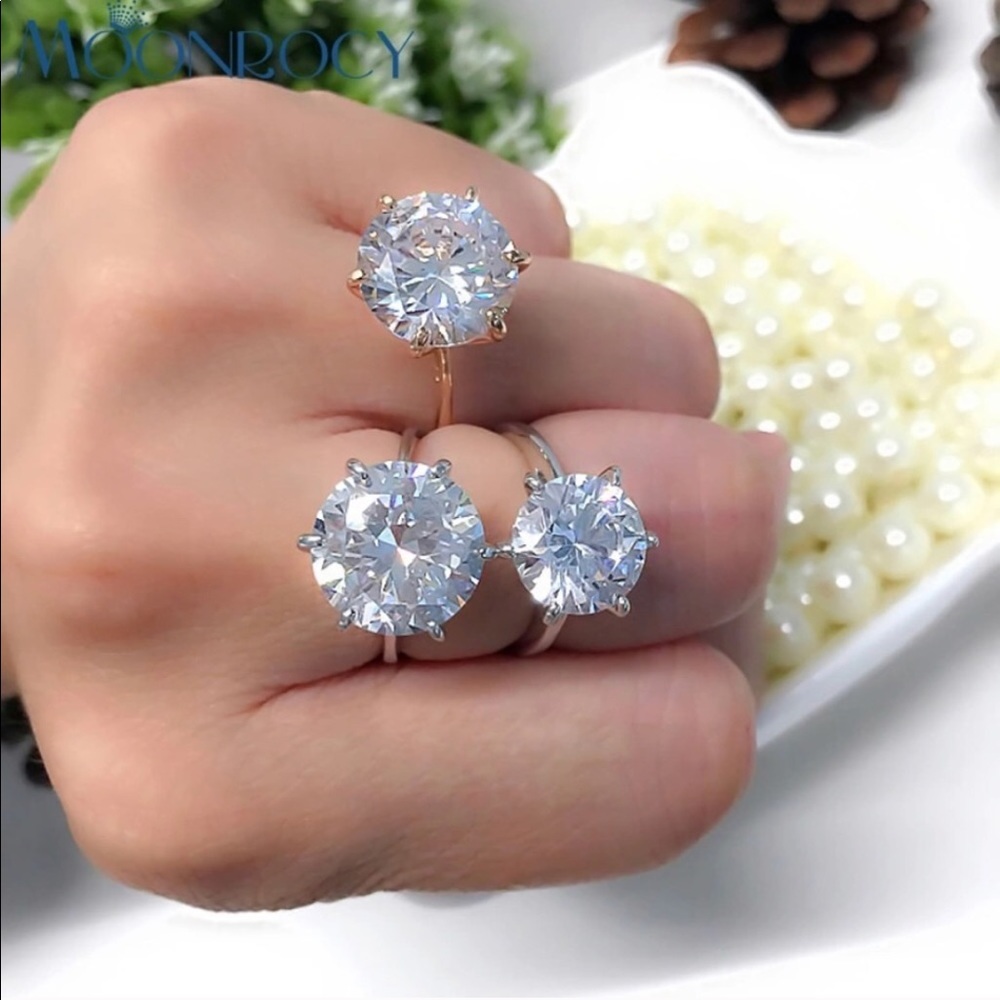 5 carat huge big diamond ring silver 5 8 9 10 only