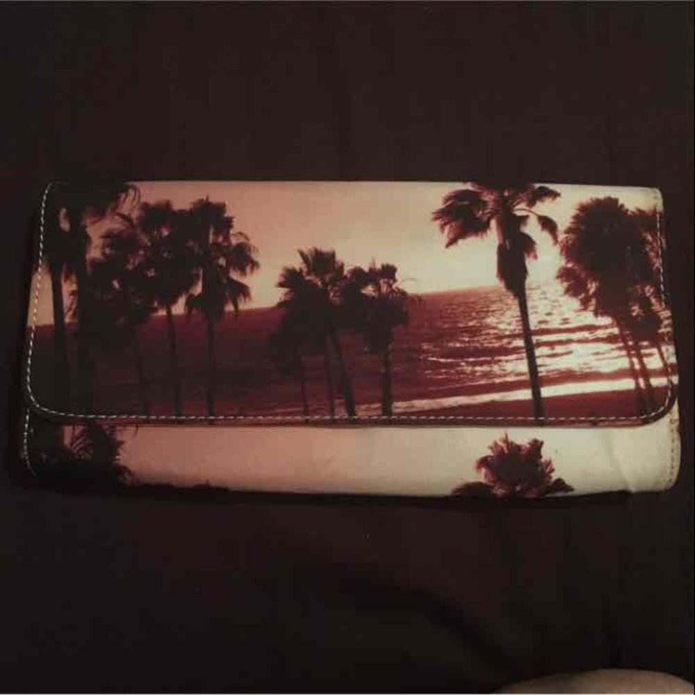 Juicy Couture Palm tree and sunset clutch