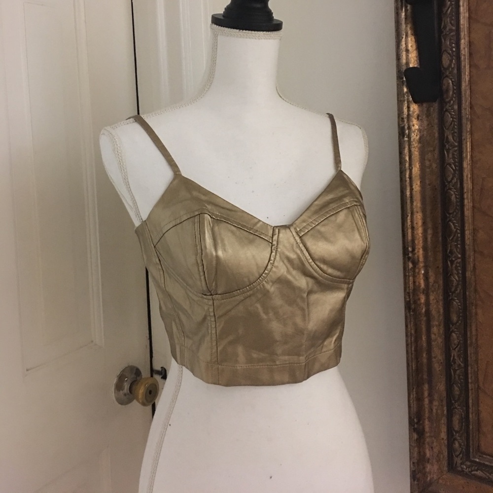 Forever 21 Gold bustier crop top