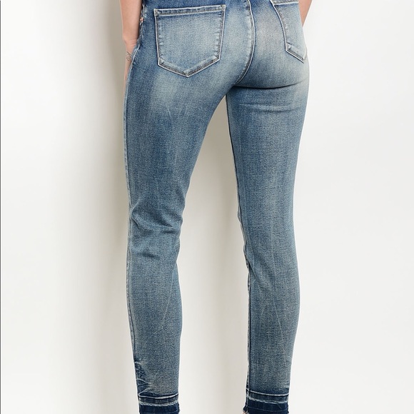 Medium Wash Distressed Skinny Jeans | MAKE A OFFER - Picture 3 of 7