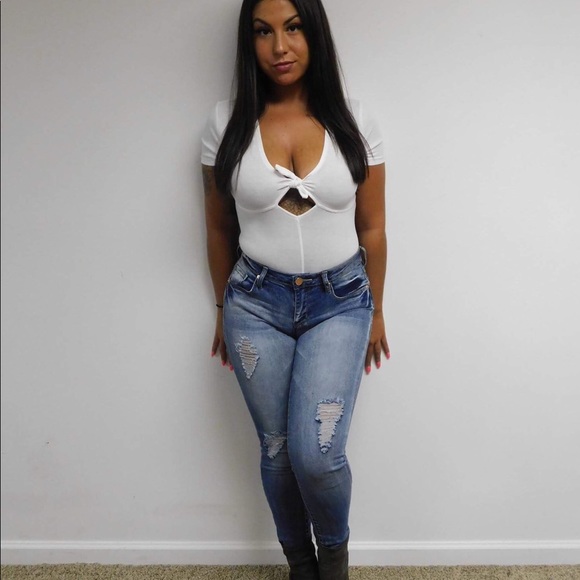 Medium Wash Distressed Skinny Jeans | MAKE A OFFER - Picture 5 of 7