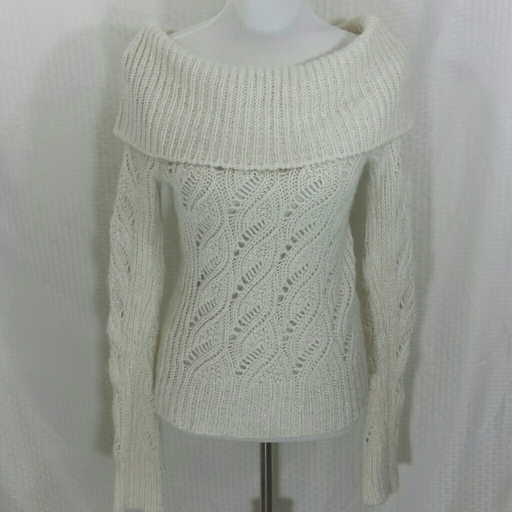 Bebe Open Knit Off Shoulder or Cowl Neck Sweater