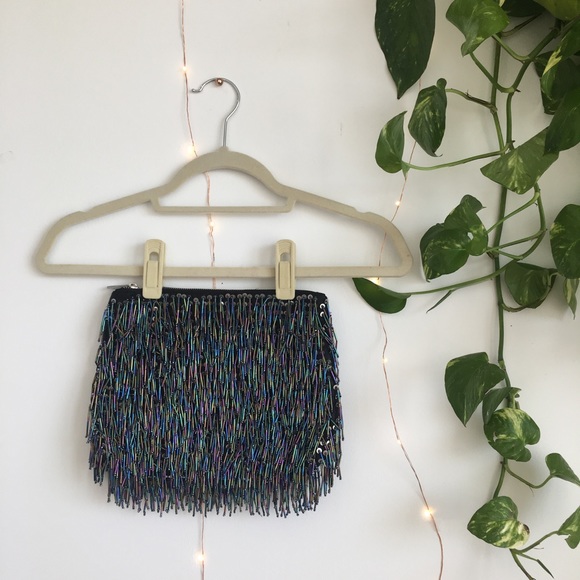 Topshop Handbags - ✨ TopShop Bead Fringe Clutch ✨