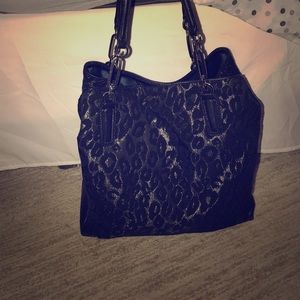 Authentic coach black cheetah tote.