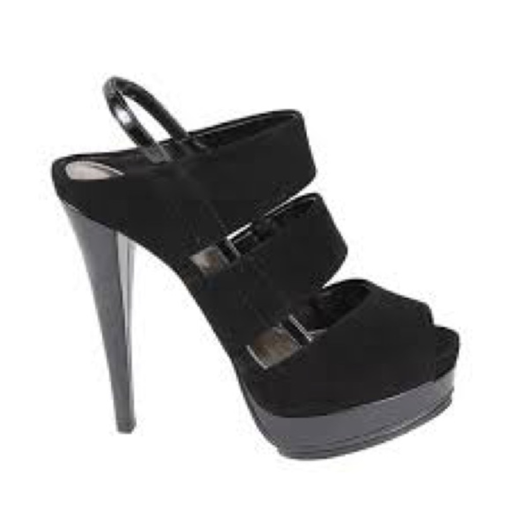 Steven by Steve Madden black peep toe pump