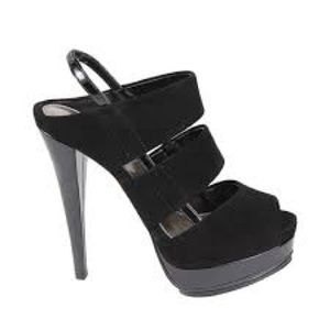 Steven by Steve Madden black peep toe pump