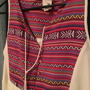 Off white dress with Aztec design