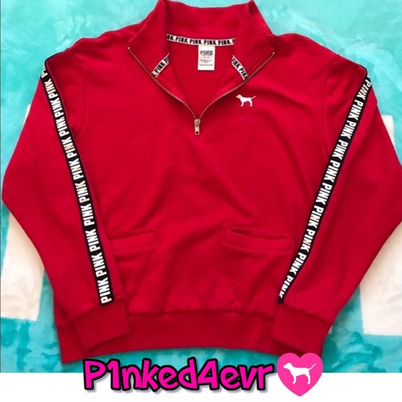 VS PINK Logo Stripe 1/2 Zip/Logo Stripe Leggings - Picture 2 of 6