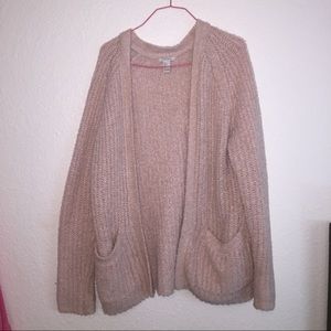 Pastel pink furry cardigan