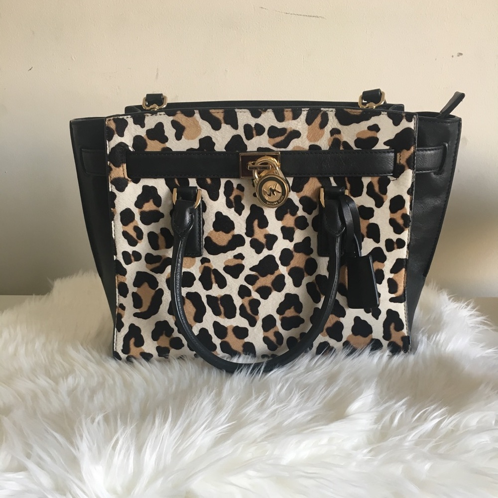 Michael Kors Calf Hair Leopard Print Satchel