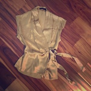 Gold wrap blouse