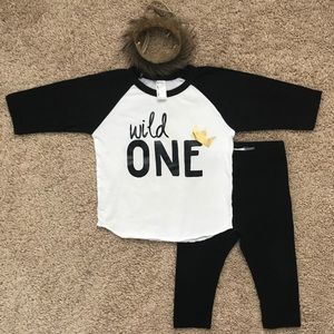 FIRST BIRTHDAY Baseball Tee and Leggings (12-18M)