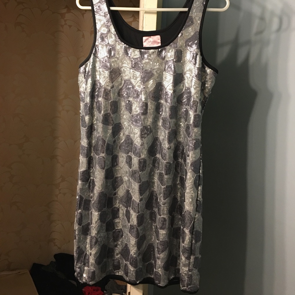 Silver sequins mini dress