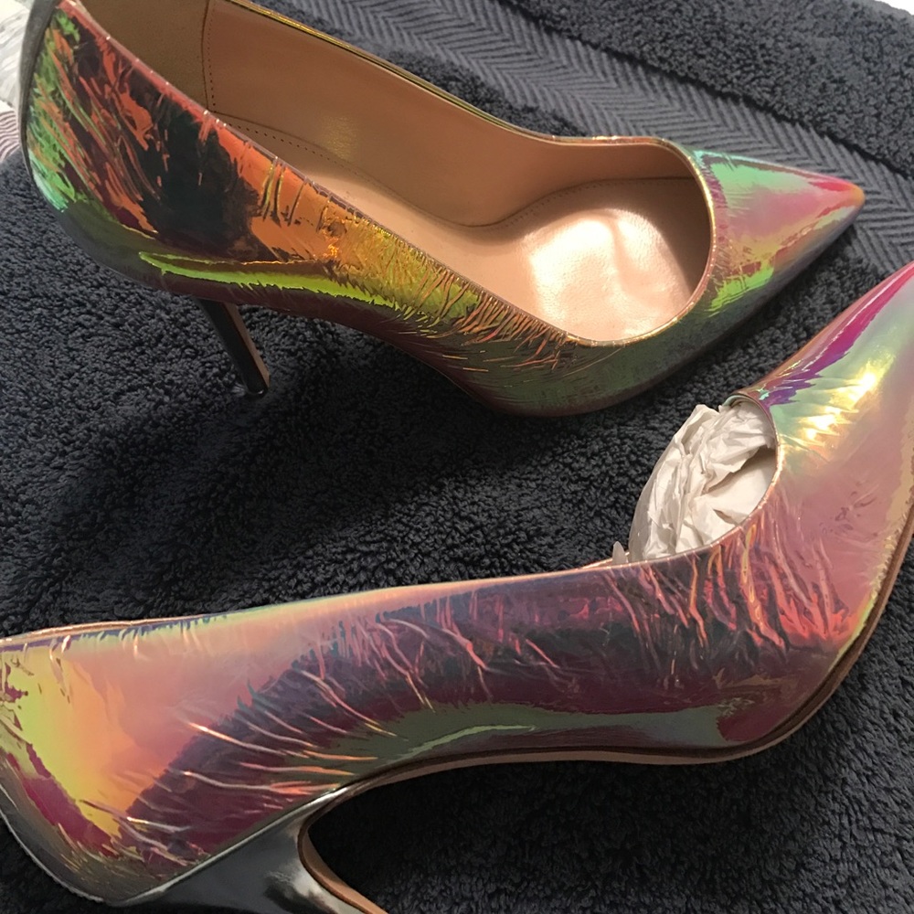 J Crew Elsie Iridescent Amazing heels  7.5 NWOT