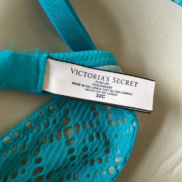 Victoria's Secret Push Up Blue Green Mesh 32C Bra - Picture 2 of 2