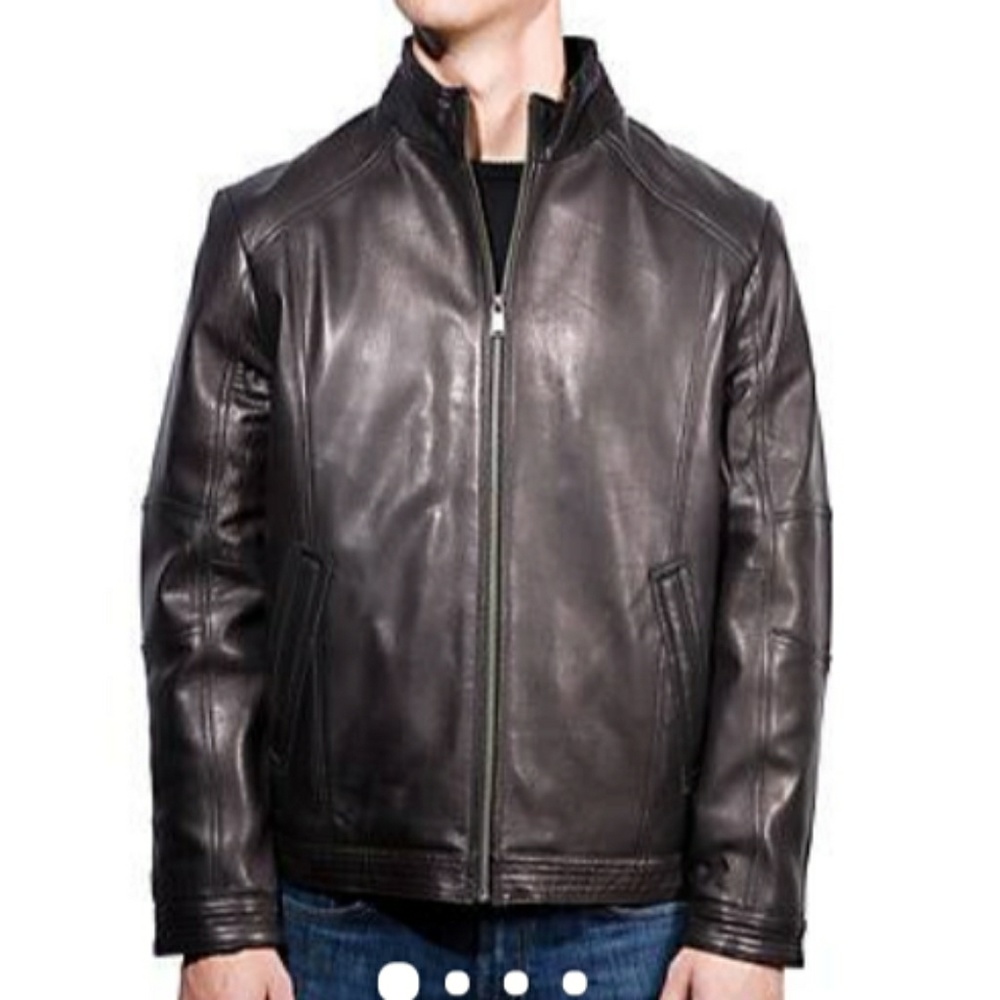 boston harbour leather bomber jacket
