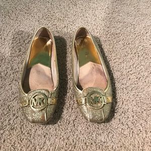 Michael Kors Gold Sparkle ballerina flats