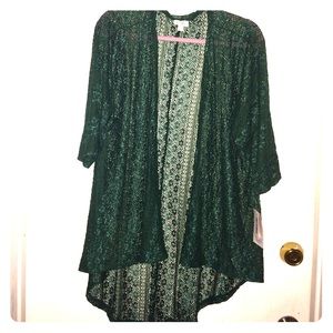 NWT LuLaRoe Lindsay, Size S, lace, emerald green