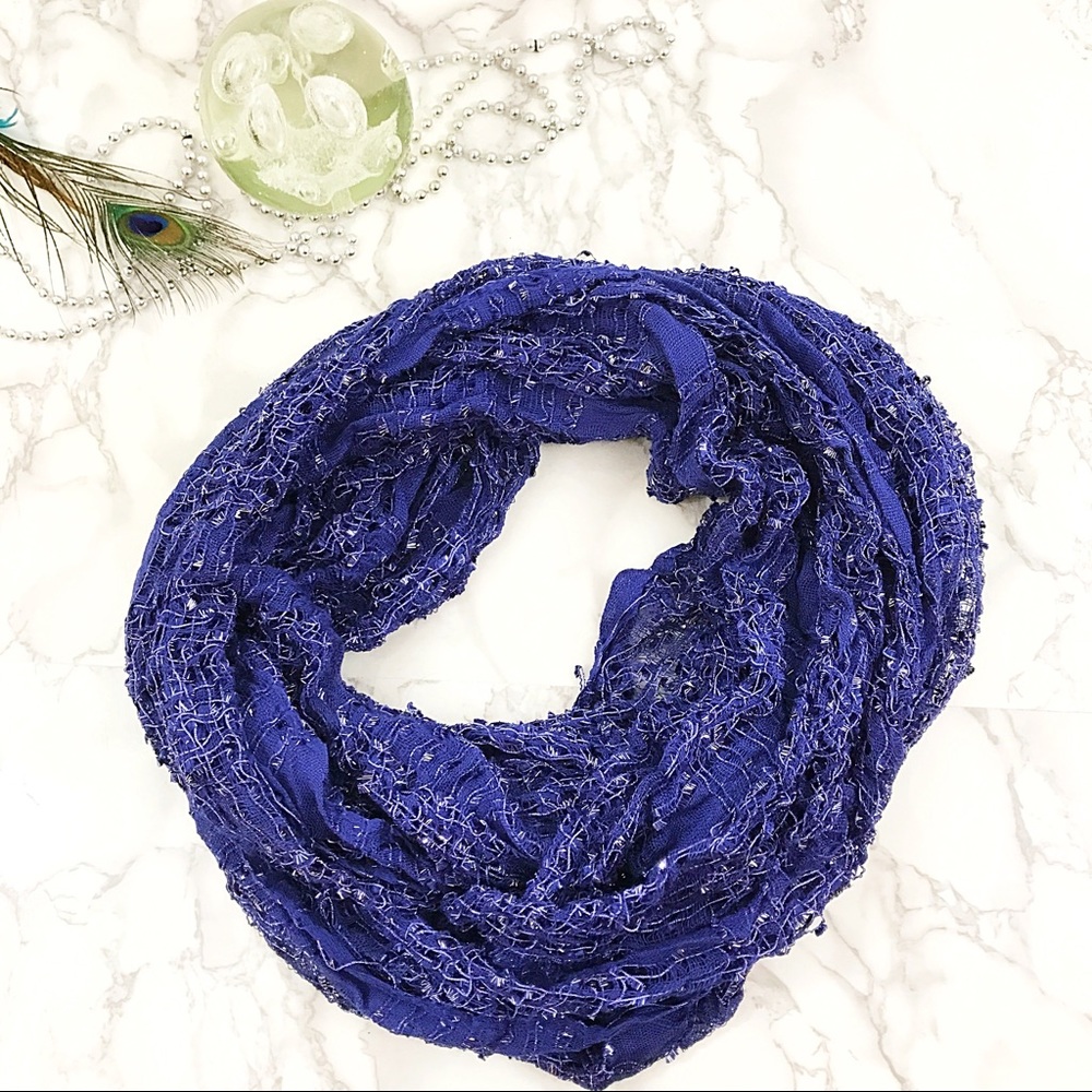 Sparkly blue infinity scarf