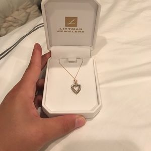 Real diamond heart necklace