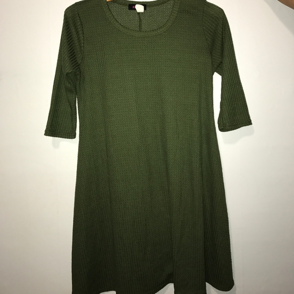 Olive green skater dress