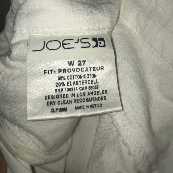 Joes White SZ 27 provocateur Jeans. 31" inseam - Picture 2 of 4