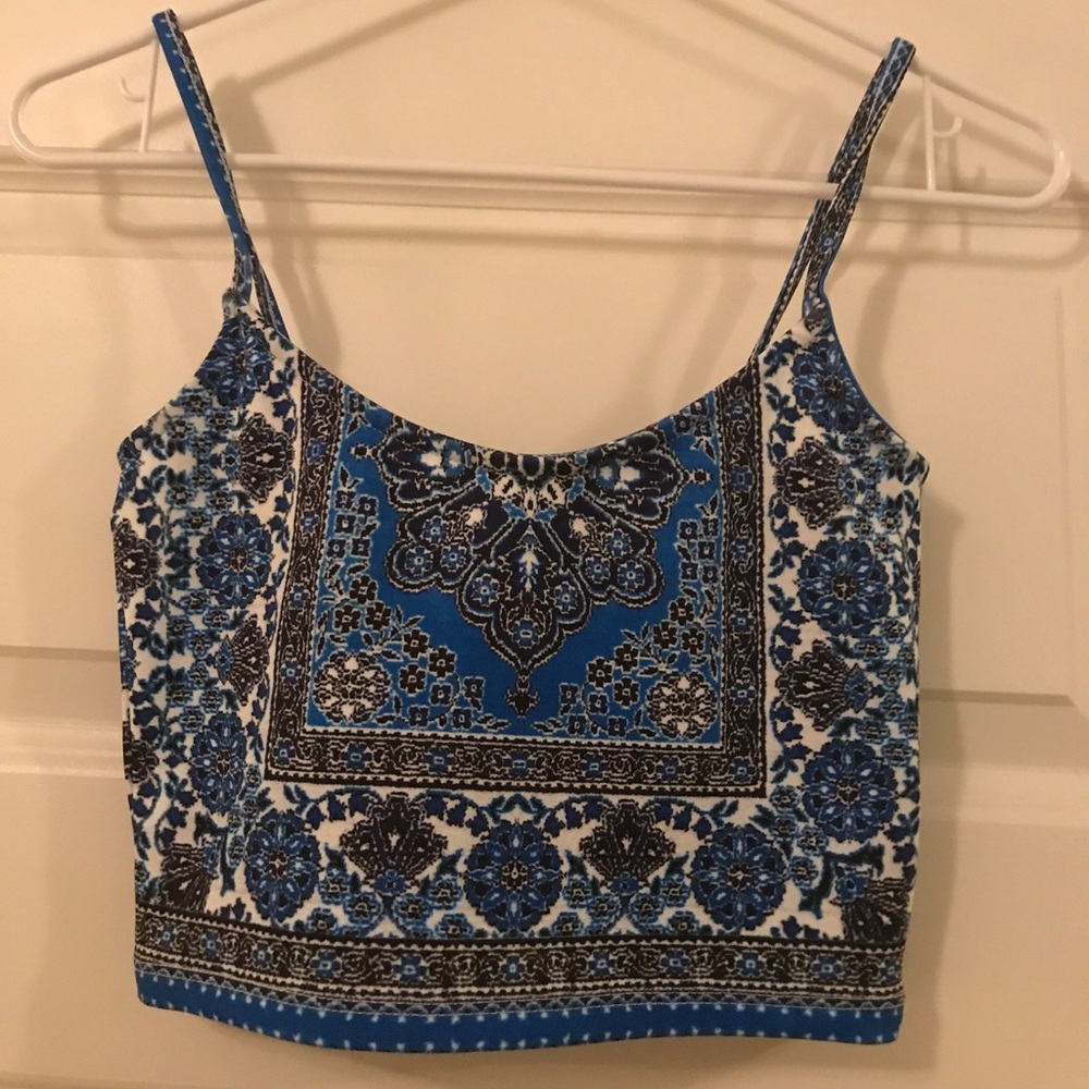 Topshop Printed Crop Top