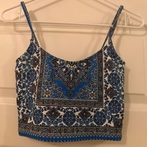 Topshop Printed Crop Top