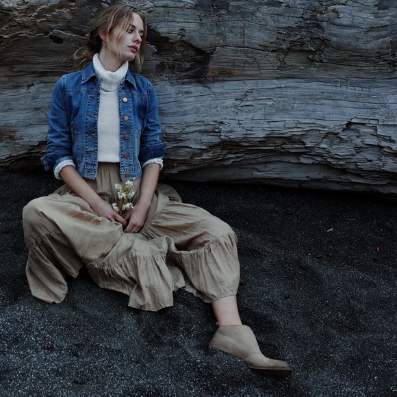 Tan Perforated Western Boho Chic Ankle Bootie - Picture 6 of 8