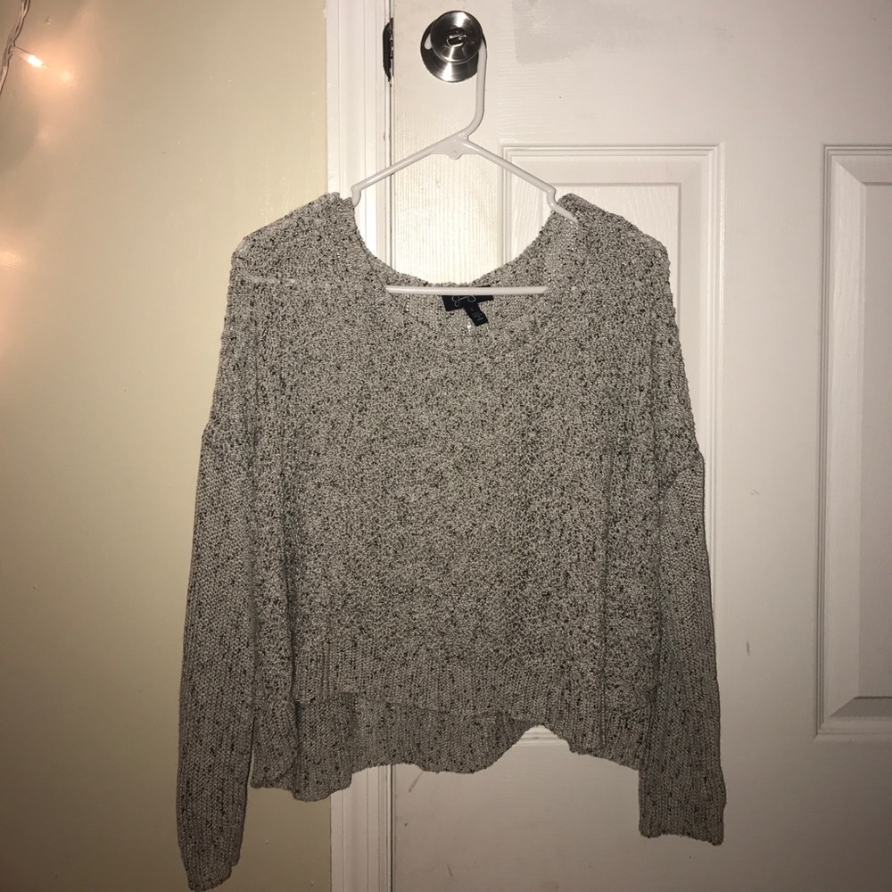 marled grey sweater