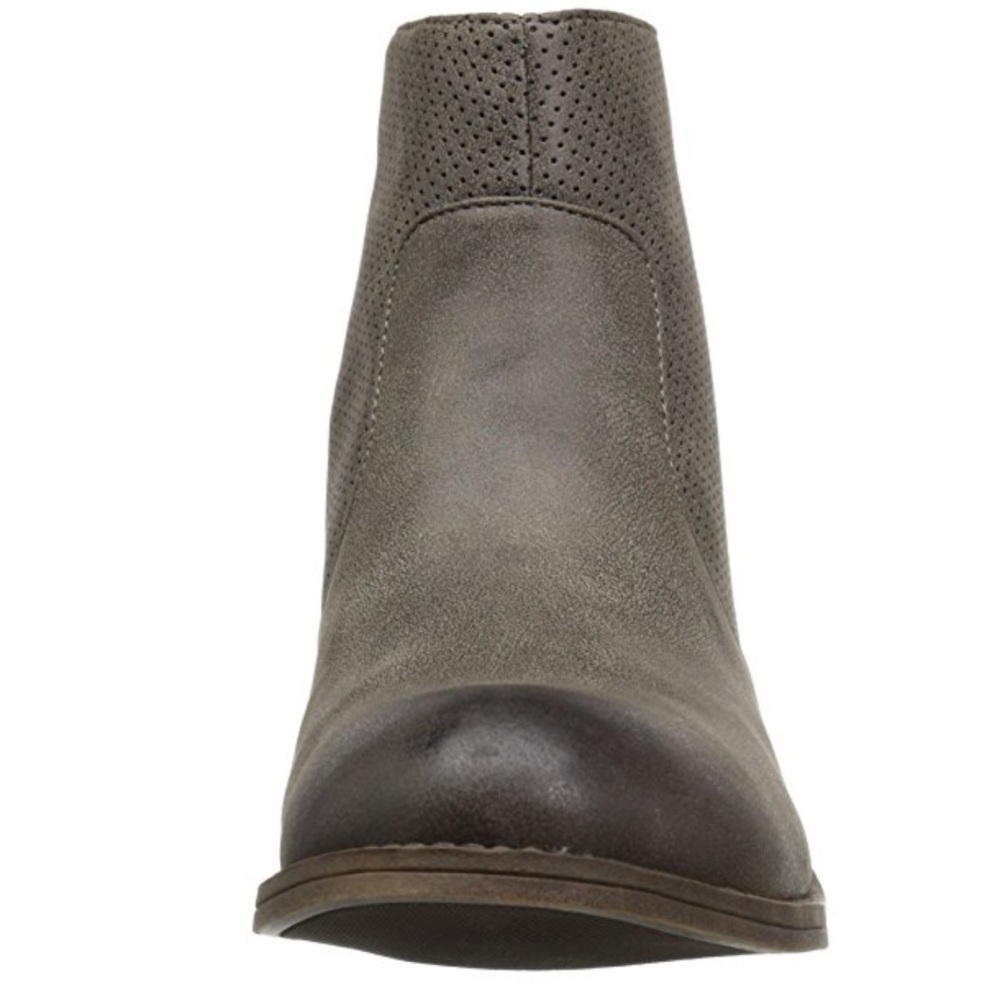 Grey Perforated Boho Chic Chelsea Ankle Booties - Picture 7 of 8