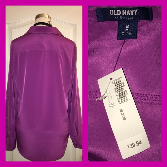 Magenta Button Down - Picture 2 of 2