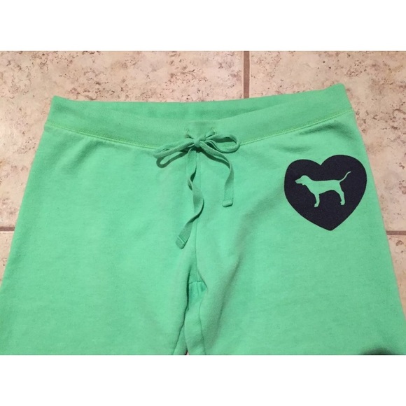 Victoria's Secret PINK Terry Lounge Pants GREEN S - Picture 2 of 6