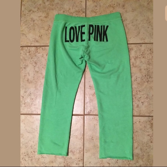 Victoria's Secret PINK Terry Lounge Pants GREEN S - Picture 5 of 6