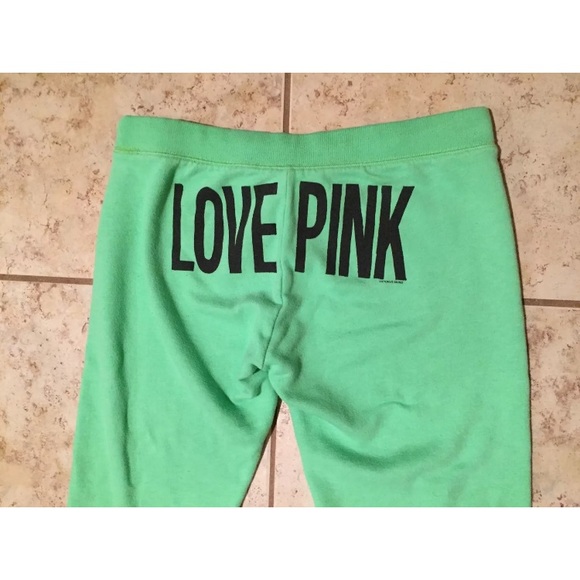 Victoria's Secret PINK Terry Lounge Pants GREEN S - Picture 6 of 6