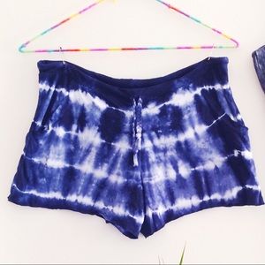 Blue Tie-Dye Short Shorts