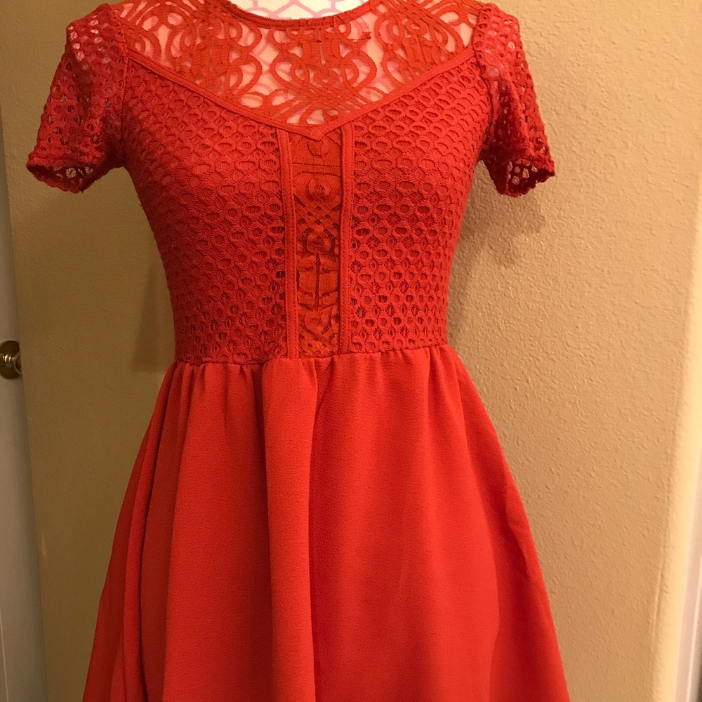 Red orange dress