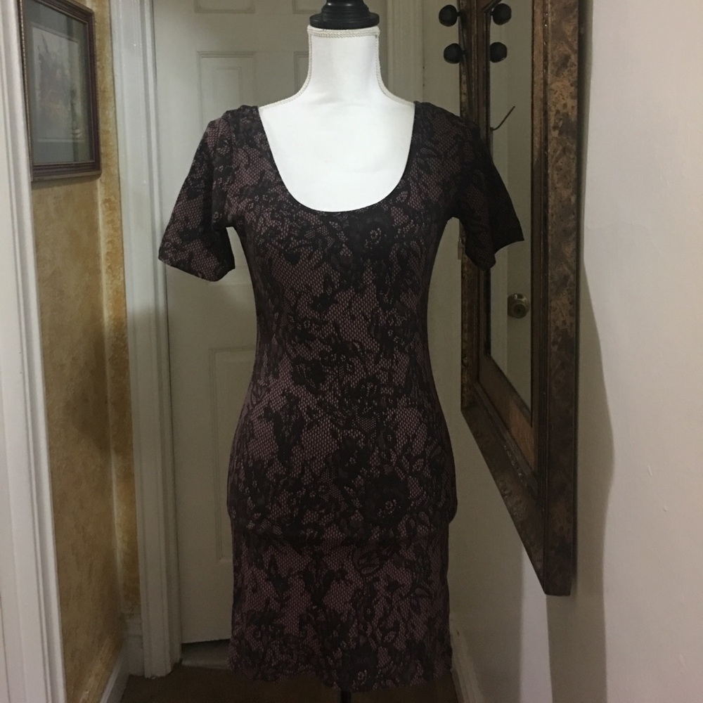 Lace print dress