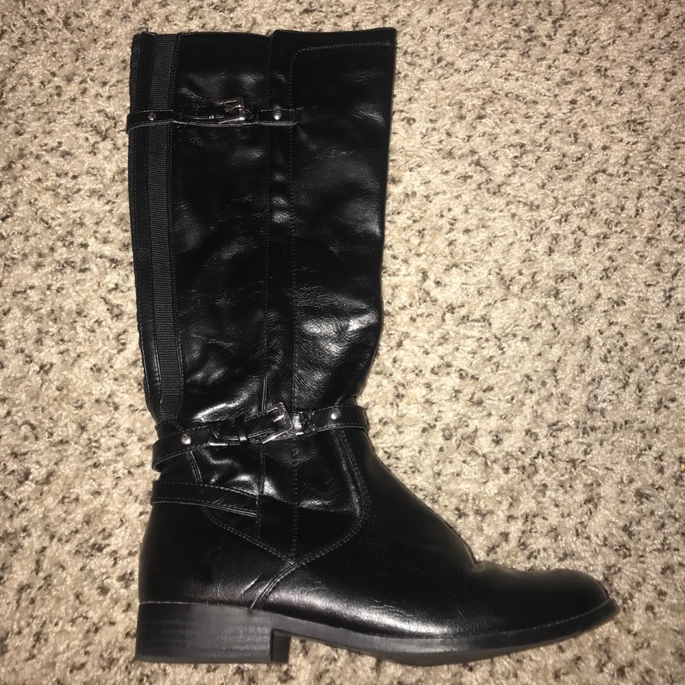 Black Leather Riding Boots