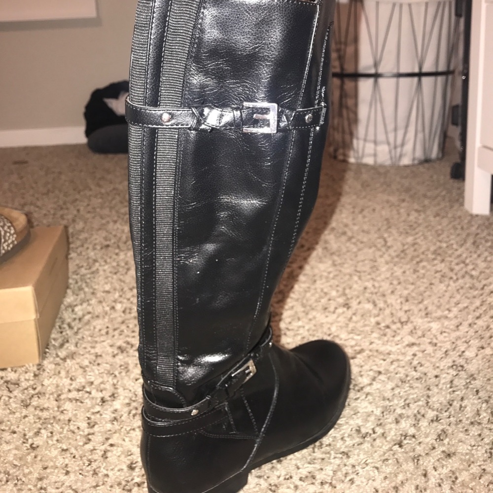 Black Leather Riding Boots - Picture 2 of 2